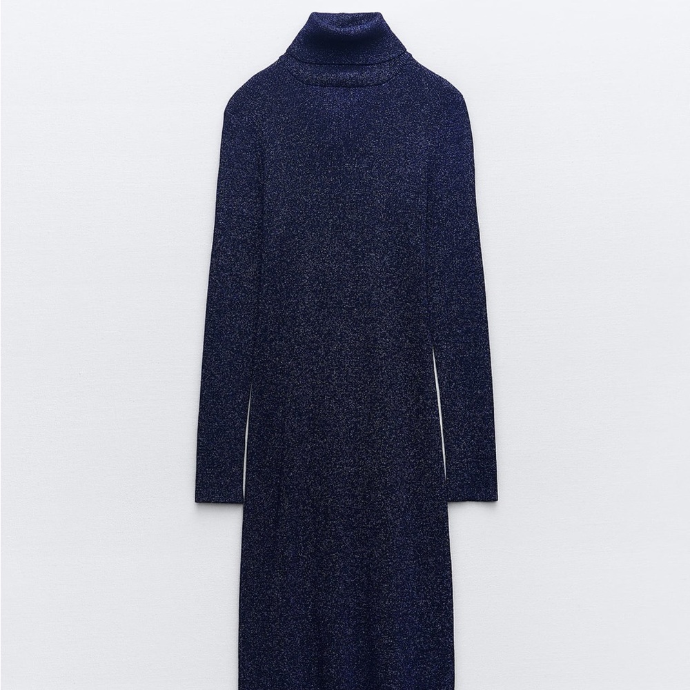 Zara metallic thread knit midi dress